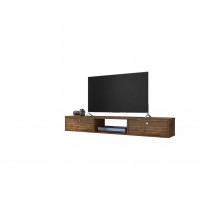 Manhattan Comfort 220BMC9 Liberty 62.99 Mid-Century Modern Floating Entertainment Center with 3 Shelves in Rustic Brown